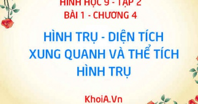 Hình trụ là gì? Công thức tính diện tích xung quanh và công thức tính thể tích của hình trụ - Hình học 9 bài 1 tập 2 chương 4